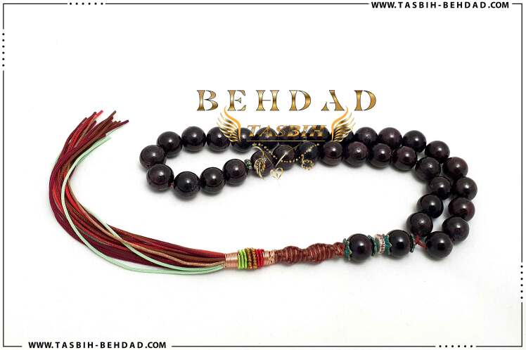 تسبیح گارنت (یاقوت سیلان) سرخ ، سنگ طبیعی و پُر‌‌‌‌ انرژی در فروشگاه و کارگاه تولید تسبیح بهداد