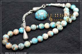 تسبیح فیروزه | تسبیح با سنگ معدنی فیروزه | تسبیح با سنگ طبیعی فیروزه | فروشگاه و کارگاه تولید تسبیح فیروزه بهداد | گوهر فیروزه | تسبیح فیروزه زیبا | رنگ فیروزه | معدن فیروزه | جنس فیروزه | Turquoise Rosary | rosary | tasbih behdad | tasbih | behdad | تسبیح | بهداد |