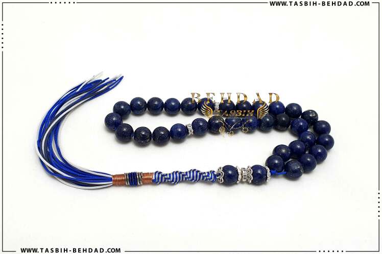 تسبیح لاجورد بدخشان افغانستان ، بسیار مرغوب سایز 10