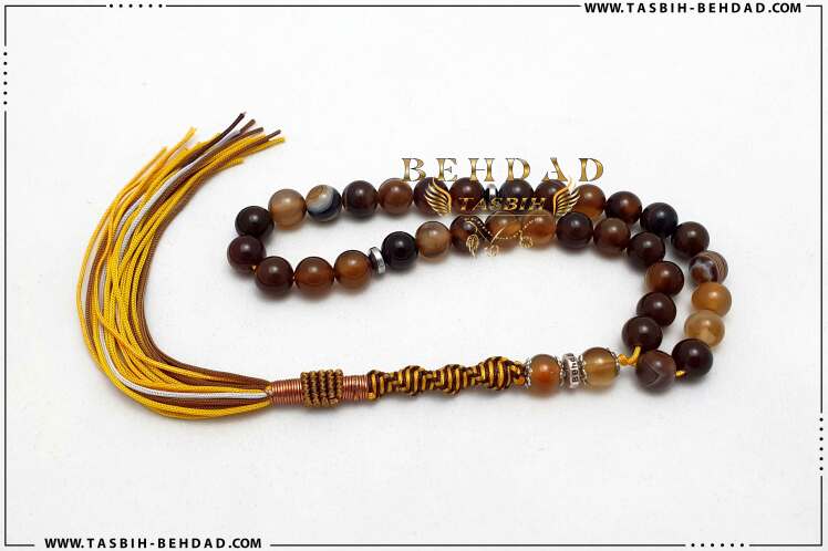 عقیق سلیمانی طبیعی مُهردار ، شیک و خوش دست در فروشگاه و کارگاه تولید تسبیح بهداد