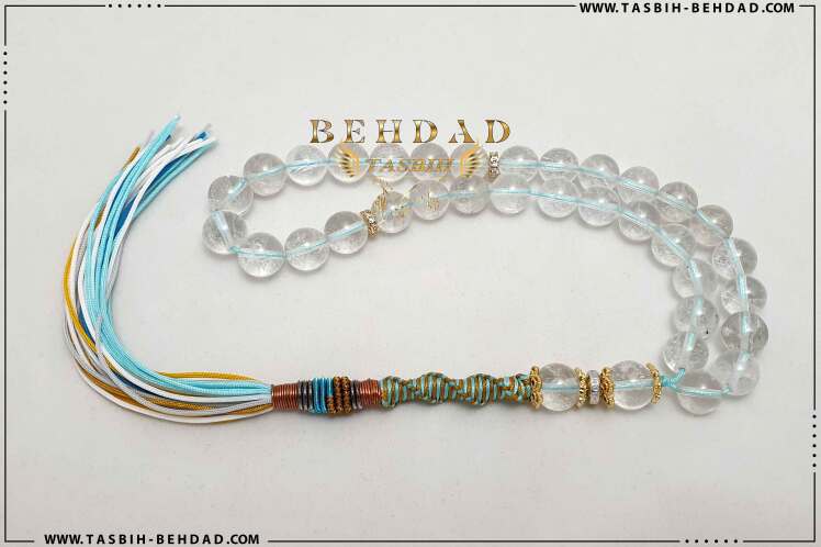 تسبیح دُر (کریستال کوارتز) نجف ، مرغوب و شفاف